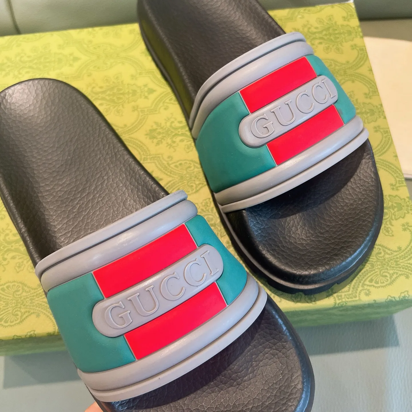 Men's Men's Shoes 130🐮🐮Gucci Gucci Slippers Gucci 2024 latest beach sandals slippers Original molding double G LOGO Original molding consistent Outsole: Men's Men's Shoes u double-layer outsole Size: 35-46